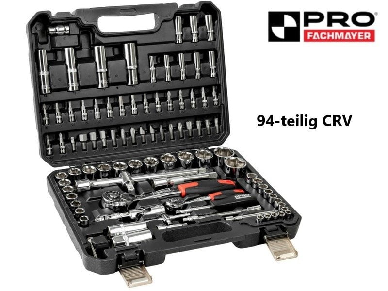 SOCKET SET WITH 1/2" AND 1/4" RATCHES 94 PCS. CRV