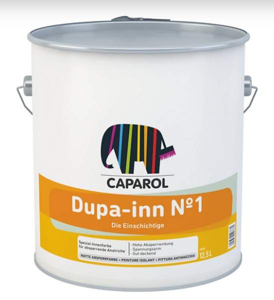 Caparol Dupa‑inn Nr 1 weiß – lösemittelhaltige Innenfarbe zum Abdecken von Nikotin‑ und Wasserflecken