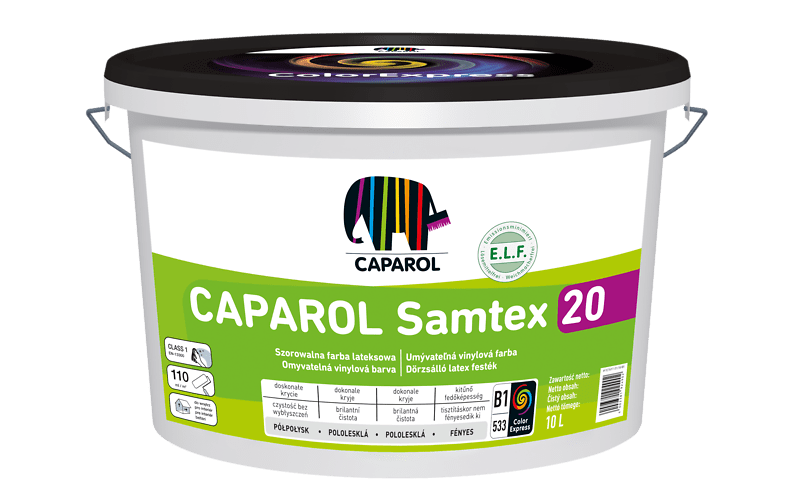Caparol Samtex 20 Eimer weiß Latexfarbe Halbglanz